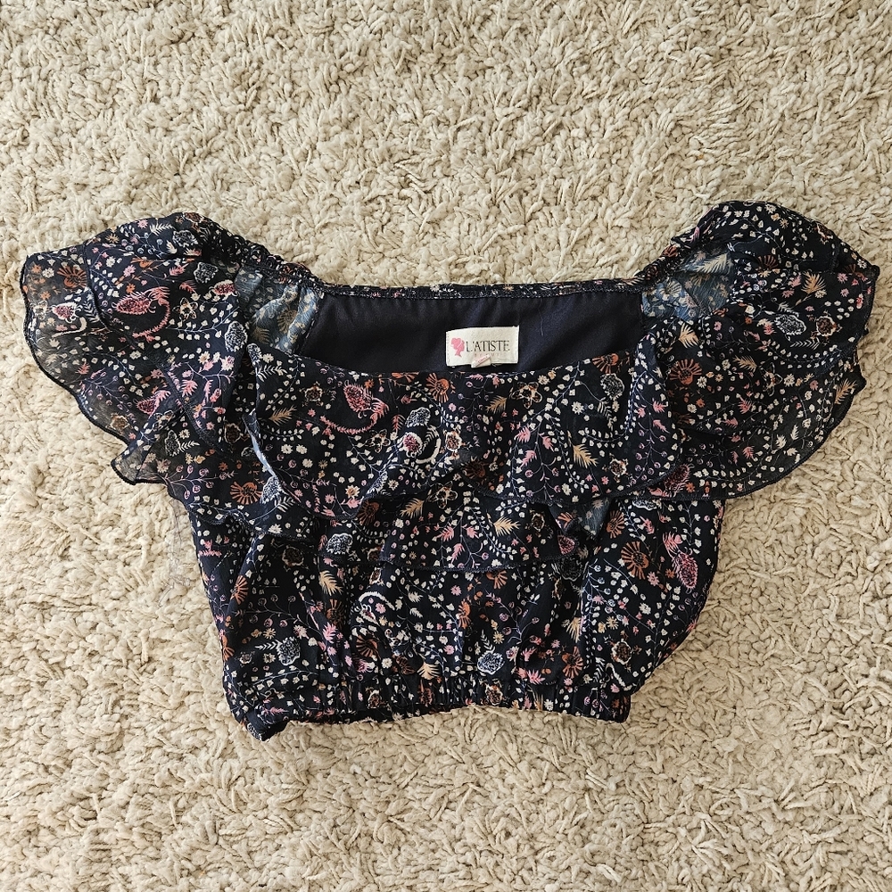 L'atiste By Amy Women's S Small Crop Top Floral Very Cute